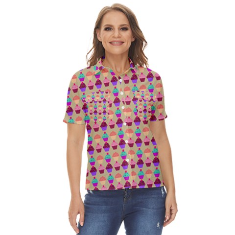 Pattern 208 Women s Short Sleeve Double Pocket Shirt by GardenOfOphir