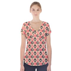 Pattern 216 Short Sleeve Front Detail Top by GardenOfOphir