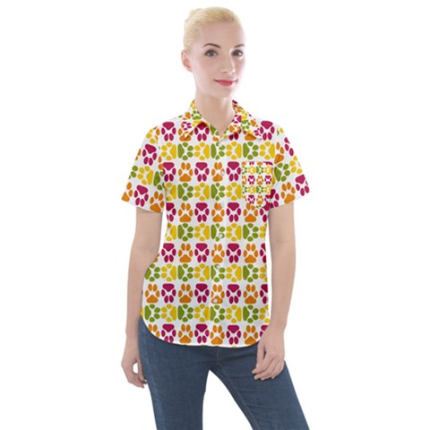 Pattern 219 Women s Short Sleeve Pocket Shirt by GardenOfOphir