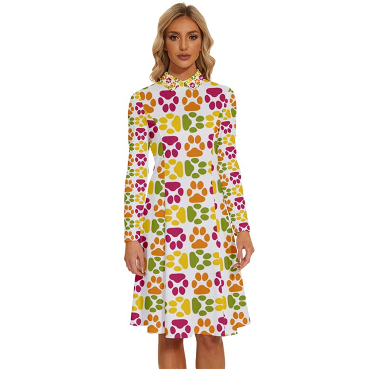 Pattern 219 Long Sleeve Shirt Collar A-Line Dress