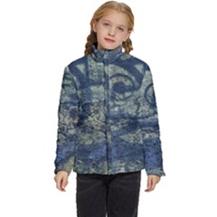 Elemental Beauty Abstract Print Kids  Puffer Bubble Jacket Coat by dflcprintsclothing