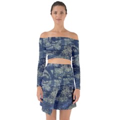 Elemental Beauty Abstract Print Off Shoulder Top With Skirt Set by dflcprintsclothing