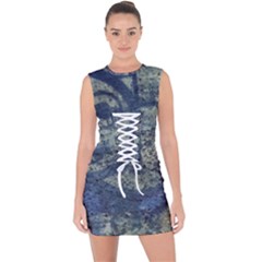 Elemental Beauty Abstract Print Lace Up Front Bodycon Dress by dflcprintsclothing