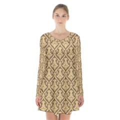 Pattern 243 Long Sleeve Velvet V-neck Dress by GardenOfOphir