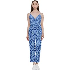 Pattern 244 V-neck Spaghetti Strap Tie Front Jumpsuit by GardenOfOphir