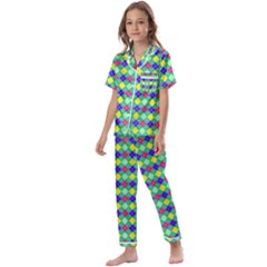 Pattern 250 Kids  Satin Short Sleeve Pajamas Set by GardenOfOphir