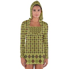 Pattern 255 Long Sleeve Hooded T-shirt by GardenOfOphir