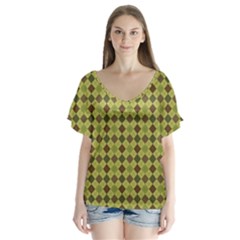 Pattern 255 V-neck Flutter Sleeve Top