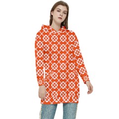Pattern 293 Women s Long Oversized Pullover Hoodie by GardenOfOphir