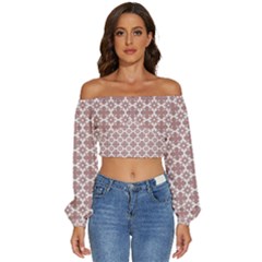 Pattern 302 Long Sleeve Crinkled Weave Crop Top by GardenOfOphir