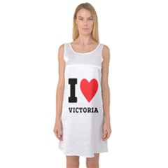 I Love Victoria Sleeveless Satin Nightdress by ilovewhateva