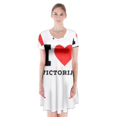 I Love Victoria Short Sleeve V-neck Flare Dress by ilovewhateva