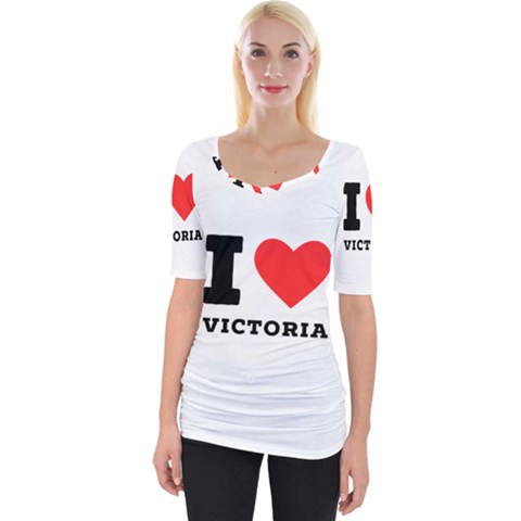 I Love Victoria Wide Neckline Tee by ilovewhateva