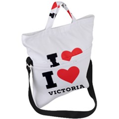 I Love Victoria Fold Over Handle Tote Bag by ilovewhateva