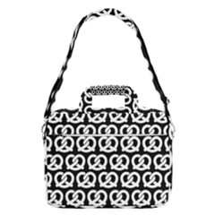 Black And White Pretzel Illustrations Pattern Macbook Pro 13  Shoulder Laptop Bag 