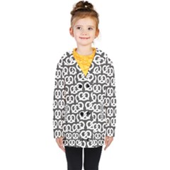 Gray Pretzel Illustrations Pattern Kids  Double Breasted Button Coat by GardenOfOphir