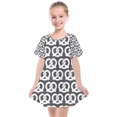 Gray Pretzel Illustrations Pattern Kids  Smock Dress by GardenOfOphir