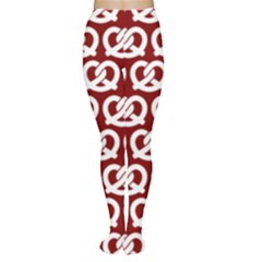 Red Pretzel Illustrations Pattern Tights by GardenOfOphir