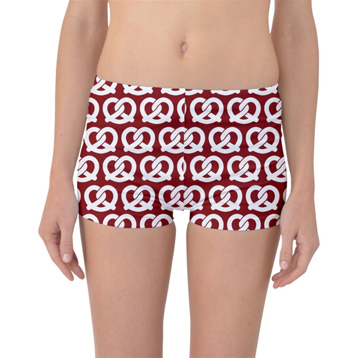 Red Pretzel Illustrations Pattern Boyleg Bikini Bottoms