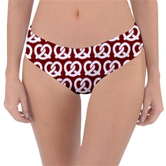 Red Pretzel Illustrations Pattern Reversible Classic Bikini Bottoms by GardenOfOphir