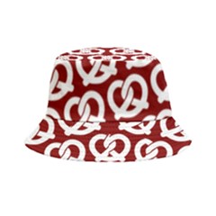 Red Pretzel Illustrations Pattern Bucket Hat by GardenOfOphir