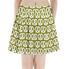 Olive Pretzel Illustrations Pattern Pleated Mini Skirt by GardenOfOphir