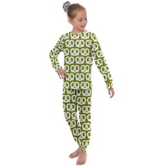 Olive Pretzel Illustrations Pattern Kids  Long Sleeve Set  by GardenOfOphir