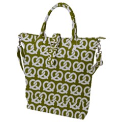 Olive Pretzel Illustrations Pattern Buckle Top Tote Bag by GardenOfOphir