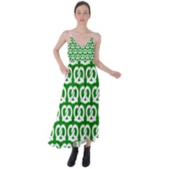 Green Pretzel Illustrations Pattern Tie Back Maxi Dress by GardenOfOphir