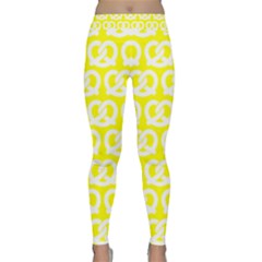 Yellow Pretzel Illustrations Pattern Classic Yoga Leggings by GardenOfOphir