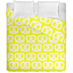 Yellow Pretzel Illustrations Pattern Duvet Cover Double Side (california King Size) by GardenOfOphir