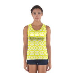 Yellow Pretzel Illustrations Pattern Sport Tank Top  by GardenOfOphir