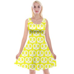 Yellow Pretzel Illustrations Pattern Reversible Velvet Sleeveless Dress by GardenOfOphir