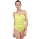 Yellow Pretzel Illustrations Pattern Classic One Shoulder Swimsuit View1