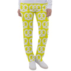 Yellow Pretzel Illustrations Pattern Women s Casual Pants by GardenOfOphir