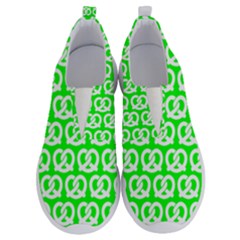 Neon Green Pretzel Illustrations Pattern No Lace Lightweight Shoes by GardenOfOphir