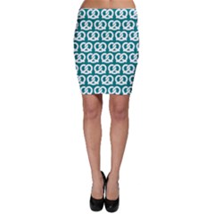 Teal Pretzel Illustrations Pattern Bodycon Skirt