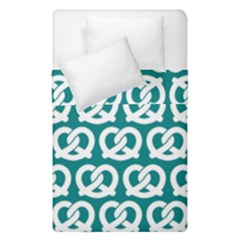 Teal Pretzel Illustrations Pattern Duvet Cover Double Side (Single Size)