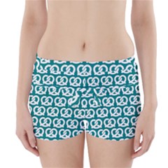 Teal Pretzel Illustrations Pattern Boyleg Bikini Wrap Bottoms