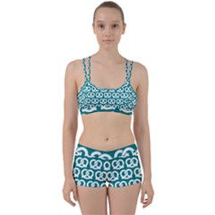 Teal Pretzel Illustrations Pattern Perfect Fit Gym Set by GardenOfOphir