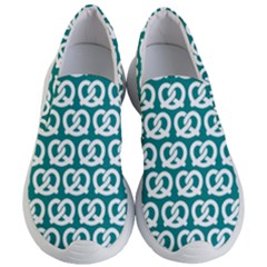 Teal Pretzel Illustrations Pattern Women s Lightweight Slip Ons