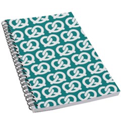 Teal Pretzel Illustrations Pattern 5.5  x 8.5  Notebook