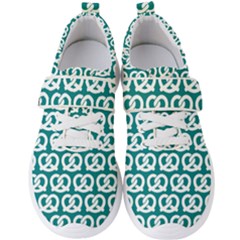 Teal Pretzel Illustrations Pattern Men s Velcro Strap Shoes