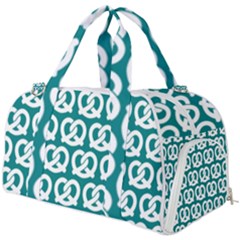 Teal Pretzel Illustrations Pattern Burner Gym Duffel Bag