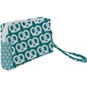 Teal Pretzel Illustrations Pattern Wristlet Pouch Bag (Small) View2