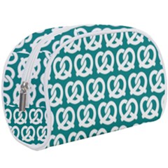 Teal Pretzel Illustrations Pattern Make Up Case (Large)