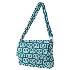 Teal Pretzel Illustrations Pattern Full Print Messenger Bag (M)