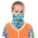 Teal Pretzel Illustrations Pattern Face Covering Bandana (Kids) View1