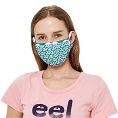 Teal Pretzel Illustrations Pattern Crease Cloth Face Mask (Adult)