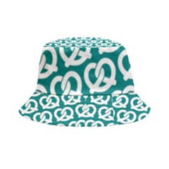 Teal Pretzel Illustrations Pattern Inside Out Bucket Hat by GardenOfOphir